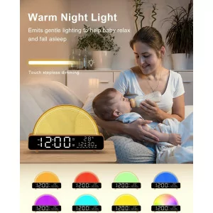 Sunrise Alarm Clock Wake Up Light with Nature Sounds & Sleep Timer