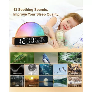 Sunrise Alarm Clock Wake Up Light with Nature Sounds & Sleep Timer
