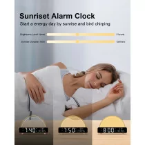 Sunrise Alarm Clock Wake Up Light with Nature Sounds & Sleep Timer