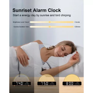 Sunrise Alarm Clock Wake Up Light with Nature Sounds & Sleep Timer