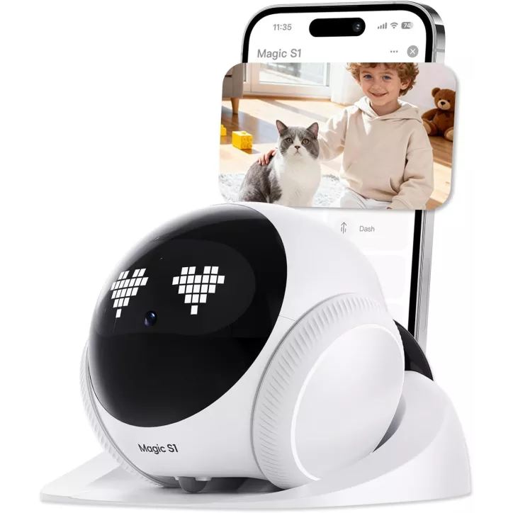Caméra robot de sécurité Magic S1 1080P, contrôle app, audio 2 voies, détection mouvement, vision nuit