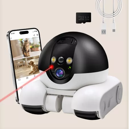 Caméra Intérieure DreamBee 1080P Double Objectif, Mobile, Vision Nocturne, Audio Bidirectionnel, Contrôle App