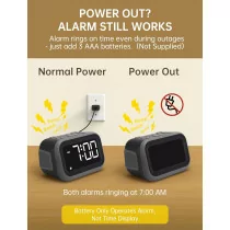 Super Loud Alarm Clock 115dB with Dual Alarms & 6 Sounds for Heavy Sleepers