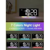 Cadmos Extra Loud Alarm Clock for Heavy Sleepers with 7-Color Night Light