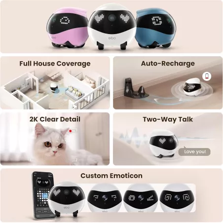 Enabot EBO Air 2 : Caméra Sécurité Intérieure 2K & Mobile