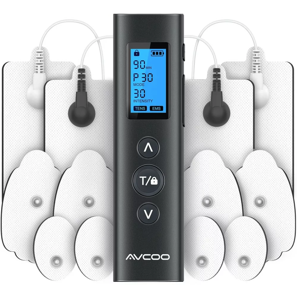 AVCOO TENS EMS Unit - 30 Modes, Dual Channel Muscle Stimulator Pain Relief