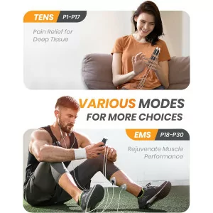 AVCOO TENS EMS Unit - 30 Modes, Dual Channel Muscle Stimulator Pain Relief