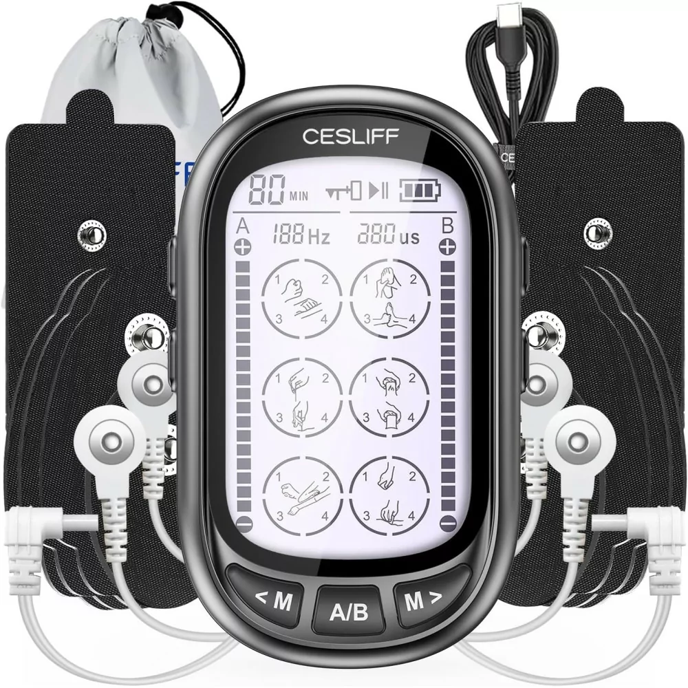 Dual Channel TENS EMS Unit - 24 Modes, 36 Levels, Large Screen Muscle Stimulator