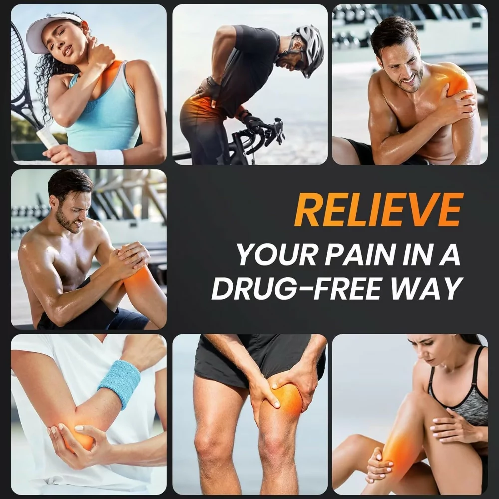 AVCOO 3-in-1 TENS Unit EMS Muscle Stimulator with 32 Modes & 12 Pads