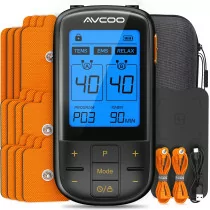 AVCOO 3-in-1 TENS Unit EMS Muscle Stimulator with 32 Modes & 12 Pads
