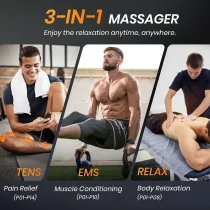 AVCOO 3-in-1 TENS Unit EMS Muscle Stimulator with 32 Modes & 12 Pads