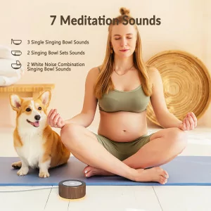 Tibetan Singing Bowl Machine - 7 Sounds, Chakra & Stress Relief Timer