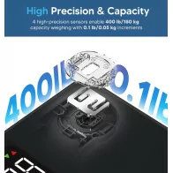 Smart Bluetooth Body Scale – 14 Metrics, 400lbs Capacity & Fitness App