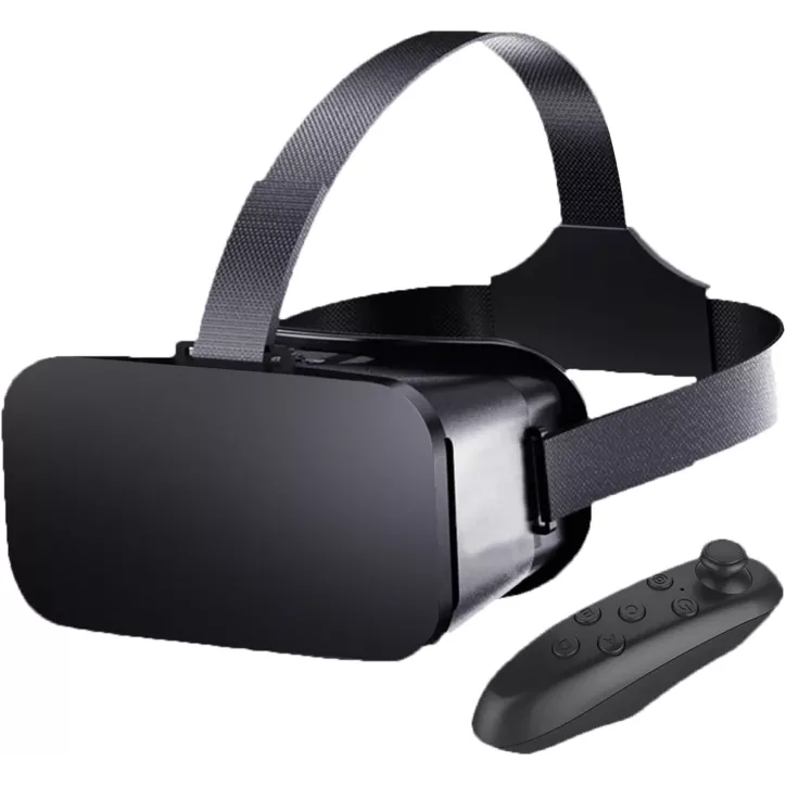 Casque VR pour Téléphone avec Contrôleur, Lentilles Anti-Lumière Bleue, Réglable, Compatible iPhone & Android 4.5-6.7