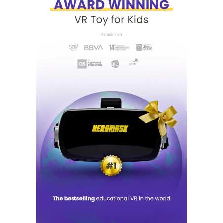 HeroMask VR Headset + Math Games for Kids 5-12 | Multiplication, Addition, Mental Math | Award-Winning Educational Toy