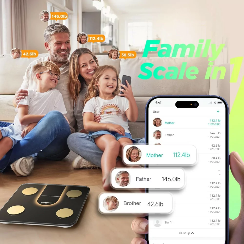 RunStar Smart Scale 8-in-1 VA Display for Body Weight & Body Composition