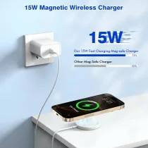 Apple MFi Magnetic Wireless Charger 15W Fast Charging Pad for iPhone & AirPods
