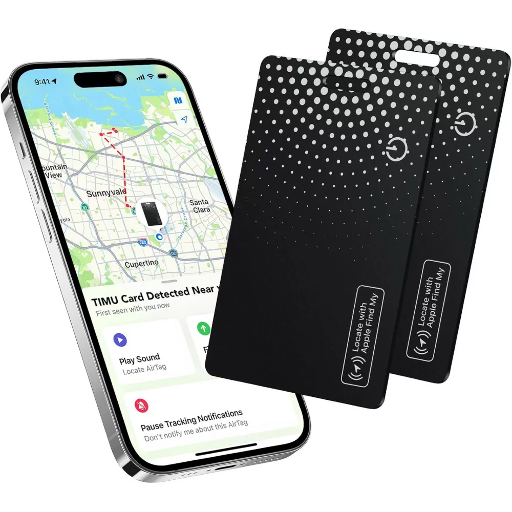 2-Pack Air Tracker Tag Wallet Finder | Apple MFi Certified, Wireless Charging