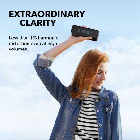 Enceinte Bluetooth Anker Soundcore étanche IPX5, son stéréo, 24h, portable, compatible iPhone/Samsung (Noir)