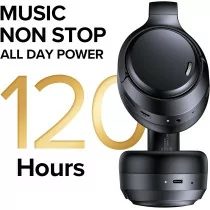 Hybrid ANC Wireless Headphones - 120H Playtime, Clear Mic, Hi-Res Audio