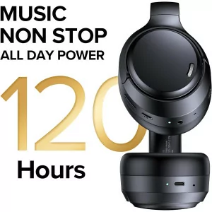 Hybrid ANC Wireless Headphones - 120H Playtime, Clear Mic, Hi-Res Audio