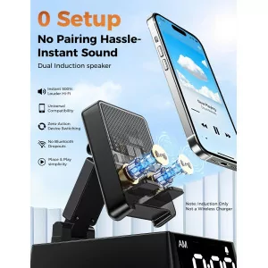 Bluetooth Speaker & Phone Stand Gift for Men & Women – HD Sound, Anti-Slip