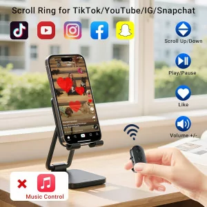 Wireless Scrolling Ring Remote for TikTok, YouTube & Kindle Apps