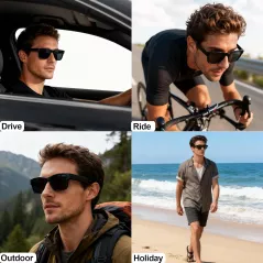 Lunettes AI Bluetooth avec Verres Changeant Couleur & Traduction