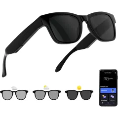 Lunettes AI Bluetooth avec Verres Changeant Couleur & Traduction