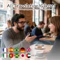 Lunettes AI Intelligentes à Verres Colorés Bluetooth - Traducteur 160+ Langues, Assistant Vocal