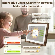10.1 Digital Calendar Chore Chart - Interactive Family Planner & Frame