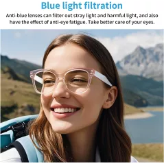 Lunettes Intelligentes Femmes Traduction AI Bluetooth 165+ langues