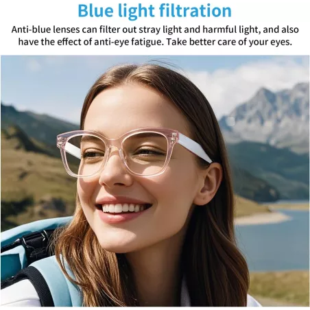 Lunettes Intelligentes Femmes Traduction AI Bluetooth 165+ langues