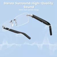 Lunettes Intelligentes Sans Monture avec Bluetooth, Prise Photo à Distance, Protection UV et Commande Vocale