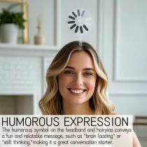 5-Piece Abstract Brain Loading Headband Hairpin - Rotatable & Fun