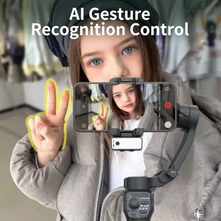 Stabilisateur 3-Axes Smartphone avec Lumière & Suivi AI