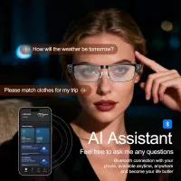 Lunettes AI Intelligentes avec Caméra 8MP, Traduction Temps Réel, Audio Open-Ear, Verres Photochromiques