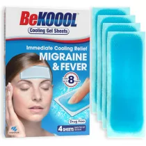 BeKOOOL Migraine Gel Sheets - 4 Count for Fast Relief
