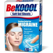 BeKOOOL Migraine Gel Sheets - 4 Count for Fast Relief