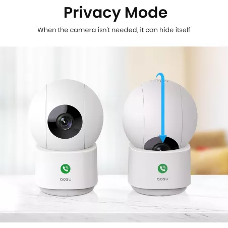 Caméra de Sécurité Aosu 2K Intérieure, Vision Nocturne IR