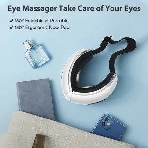 Rechargeable Eye Massager with Heat & Cooling for Migraines & Sleep