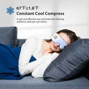 Rechargeable Eye Massager with Heat & Cooling for Migraines & Sleep