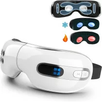 Rechargeable Eye Massager with Heat & Cooling for Migraines & Sleep