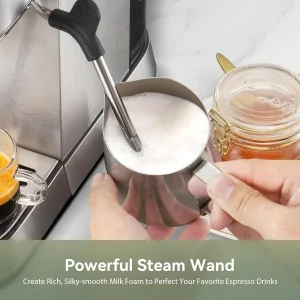 Gevi 20 Bar Espresso Maker with Milk Frother - Stainless Steel Coffee Machine