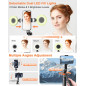 71” Auto Face Tracking Tripod with Light & Remote for iPhone, Android, GoPro – 360° Rotating Stand