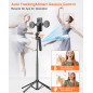 71” Auto Face Tracking Tripod with Light & Remote for iPhone, Android, GoPro – 360° Rotating Stand