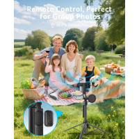 acer 64 Auto Face Tracking Tripod with Light & Remote for iPhone/Android/Camera, 360° Rotating Selfie Stick