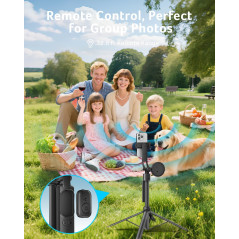 acer 64 Auto Face Tracking Tripod with Light & Remote for iPhone/Android/Camera, 360° Rotating Selfie Stick