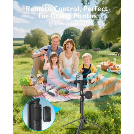 Trépied Auto Suivi Visage Acer 64 avec Lumière, Télécommande, Rotation 360° pour Smartphone et Caméra