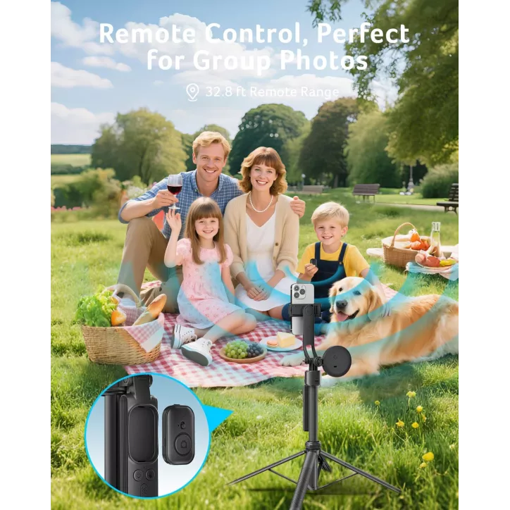 Trépied Auto Suivi Visage Acer 64 avec Lumière, Télécommande, Rotation 360° pour Smartphone et Caméra